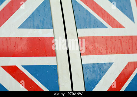 Union Jack Flagge auf van Türen lackiert Stockfoto