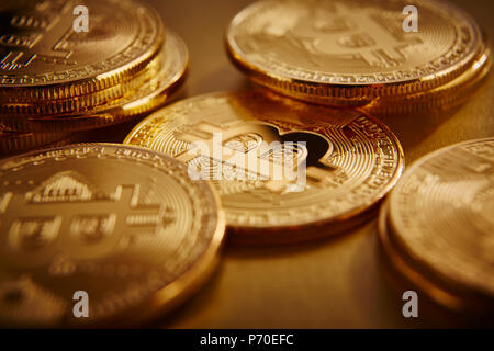 Goldene Bitcoins Stockfoto