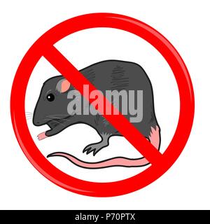 Ratte Stop-Schild Stock Vektor