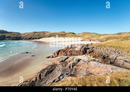 Polin Strand bei Oldshore Beg in der Nähe von Kinlochbervie in Sutherland in den schottischen Highlands Stockfoto