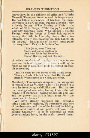 . Des Dichters Chantry.. Englisch: ein Scan der Arbeit von Katherine Brégy" des Dichters Chantry'. N/A5 des Dichters Chantry pg 155 Stockfoto