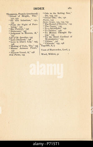 . Des Dichters Chantry.. Englisch: ein Scan der Arbeit von Katherine Brégy" des Dichters Chantry'. N/A5 des Dichters Chantry pg 181 Stockfoto