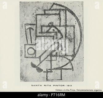 Englisch: Guilherme de Santa-Rita, Leiter = Line-Force. Organische Complementarism, 1913, Gouache (detroyed; zuerst in Portugal Futurista, 1917). 1913 75 Santa-Rita, guache, 1913 Stockfoto