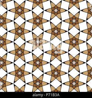 Primitive geometrische retro Muster mit Ziegelsteinen und Mosaik. Braune und Rote Ziegel vintage Mauerwerk für Designs. Stock Vektor