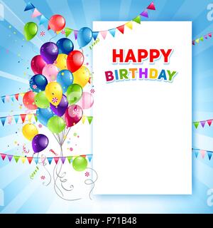 Festliche Happy Birthday Card Template Stock Vektor
