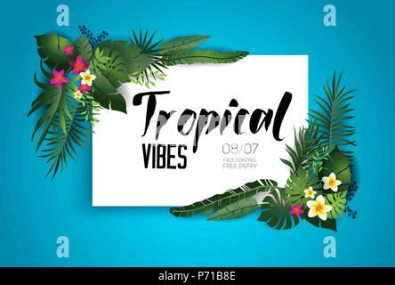 Tropic vibes Karte Stock Vektor