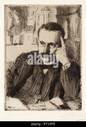 . Svenska: D'Estournelles de Konstant Englisch: D'Estournelles de Konstant. Ätzen der Französischen diplotmat und Friedensnobelpreis Preisträger Paul-Henri-Benjamin d'Estournelles de Konstant. 1906 8 Anders Zorn-D'Estournelles de Konstant (Radierung) 1906 Stockfoto