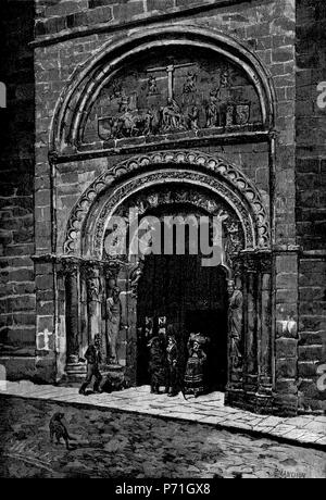 42 La Ilustración Gallega y Asturiana 1879 02 10 Portada del Norte de la Catedral de Orense Stockfoto