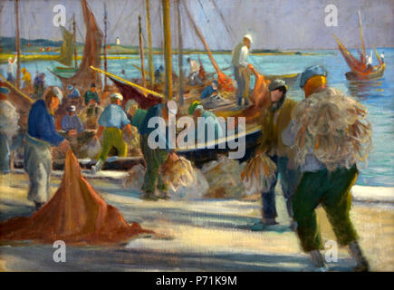 Englisch: Fischer im alten Hafen von Vitte. ca. 1930 4 Arnheim-Fishermen Stockfoto