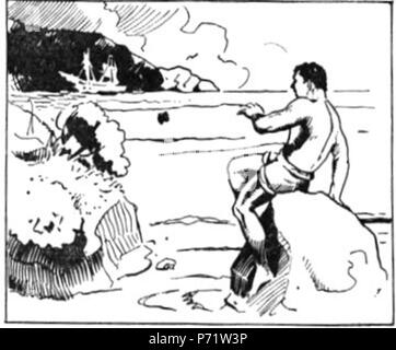 Slovenščina: Ilustracija Jožeta Beranka za slikanico Josipa Podmilšaka Žalost in veselje, Slovenski Dom 1941. 1941 5 BeranekZV 140 Stockfoto