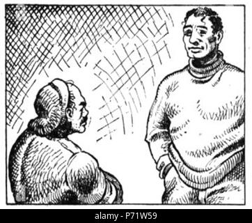 Slovenščina: Ilustracija Jožeta Beranka za slikanico Josipa Podmilšaka Žalost in veselje, Slovenski Dom 1941. 1941 6 BeranekZV 175 Stockfoto