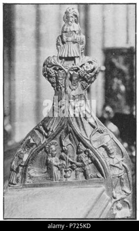 Englisch: Stände, Chester Cathedral. 1910 84 Holzschnitzereien in englischen Kirchen II-010 Stockfoto