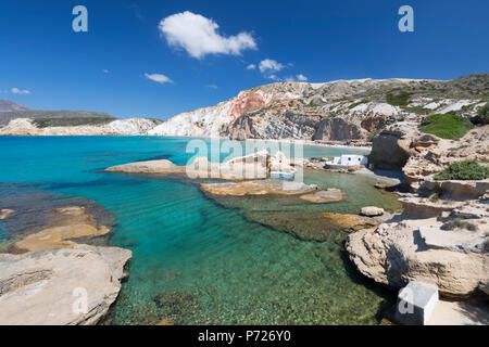 Firiplaka Strand, Milos, Kykladen, Ägäis, griechische Inseln, Griechenland, Europa Stockfoto