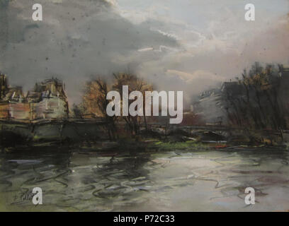 Français: Pelletier, P.J. - Pastell - Le Pont Neuf, Paris -  28 x 38 cm. 13 November 2015, 11:03:08 178 Pelletier P.J. - Pastell - Le Pont Neuf, Paris -  28 x 38 cm Stockfoto