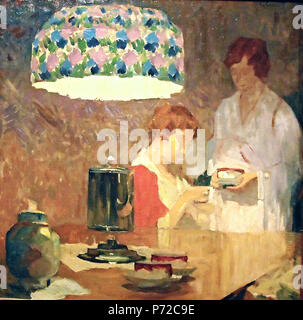 Englisch: Unter der Lampe von Edgardo Curcio - "neapolitanische Maler des 19. Jahrhunderts" - Ausstellung im Kloster von San Domenico Maggiore in Neapel, bis zum 28. Februar 2016. 23 Dezember 2015, 19:16:58 223 Unter der Lampe von Edgardo Curcio Stockfoto
