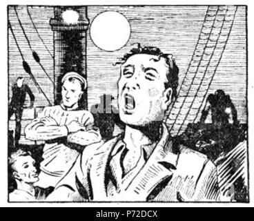 Slovenščina: Ilustracija Jožeta Beranka za slikanico Josipa Podmilšaka Žalost in veselje, Slovenski Dom 1941. 1941 7 BeranekZV 345 Stockfoto