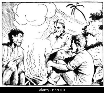 Slovenščina: Ilustracija Jožeta Beranka za slikanico Josipa Podmilšaka Žalost in veselje, Slovenski Dom 1941. 1941 7 BeranekZV 368 Stockfoto