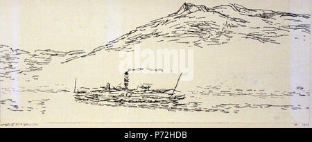 . Englisch: Dampfschiff auf dem Thunersee English: Dampfschiff auf dem Thunerse Français: Bateau à Vapeur sur le Lac de Thun: 1911 1 1911 Klee Dampfschiff auf dem Thunersee anagoria Stockfoto