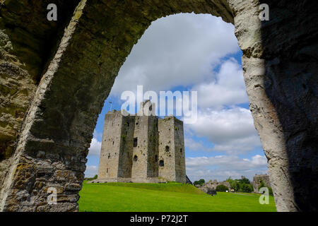 Trim Castle, normannischen Burg am Südufer des Flusses Boyne in Trim, Grafschaft Meath, Leinster, Republik Irland, Europa Stockfoto