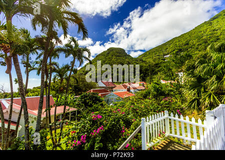 Landschaft in Saba, einer karibischen Insel, die kleinste besondere Gemeinde der Niederlande, Karibik, Zentral- und Lateinamerika Stockfoto