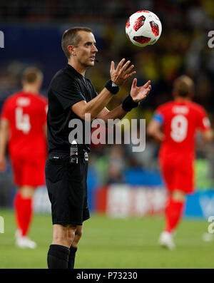 Moskau, Russland. 3. Juli 2018. Markieren Geiger (USA) während des Spiels zwischen Kolumbien und England, gültig für die Achte Runde der WM 2018 im Stadion von Spartak Moskau, Russland. (Foto: Rodolfo Buhrer/La Imagem/Fotoarena) Credit: Foto Arena LTDA/Alamy leben Nachrichten Stockfoto