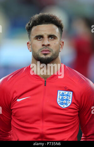 Kyle Walker ENGLAND KOLUMBIEN V England, 2018 FIFA WORLD CUP RUSSLAND 03 Juli 2018 GBC9319 Kolumbien v England 2018 FIFA WM Stadion Spartak Moskau Russland STRENG REDAKTIONELLE VERWENDUNG NUR. Wenn der Spieler/Spieler in diesem Bild dargestellt ist/Spielen für einen englischen Club oder das England National Team. Dann ist dieses Bild darf nur für redaktionelle Zwecke verwendet werden. Keine kommerzielle Nutzung. Folgende Verwendungen sind auch dann eingeschränkt, wenn in einem redaktionellen Kontext: Verwendung in Verbindung mit oder als Teil eines nicht autorisierten Audio-, Video-, Daten-, Spielpläne, Verein/liga Logos, Wetten, Spiele oder 'live' Stockfoto