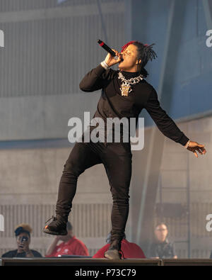 Milwaukee, Wisconsin, USA. 3. Juli 2018. TRIPPIE REDD (MICHAEL LAMAR WHITE IV) Während des Sommerfests Music Festival am Henry Maier Festival Park in Milwaukee, Wisconsin Credit: Daniel DeSlover/ZUMA Draht/Alamy leben Nachrichten Stockfoto