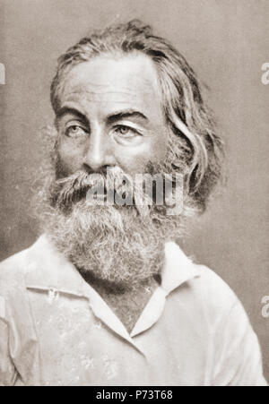 Walter "Walt" Whitman, 1819 - 1892. Amerikanischer Dichter, Essayist und Journalist. Nach einer zeitgenössischen Print. Stockfoto