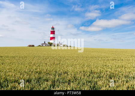 Happisburgh lighthouse Norfolk Coast auf einem Sommertag Stockfoto