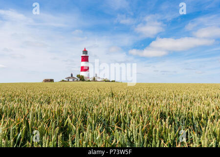 Happisburgh lighthouse Norfolk Coast auf einem Sommertag Stockfoto