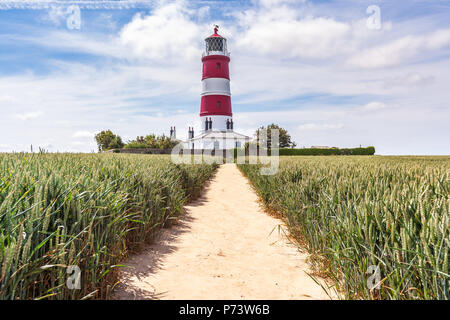 Happisburgh lighthouse Norfolk Coast auf einem Sommertag Stockfoto