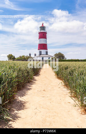 Happisburgh lighthouse Norfolk Coast auf einem Sommertag Stockfoto