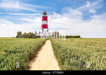 Happisburgh lighthouse Norfolk Coast auf einem Sommertag Stockfoto