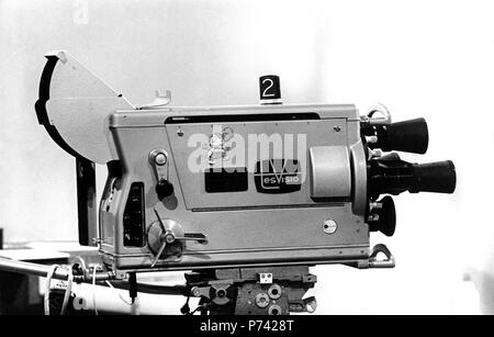 Tesvisio 1957-1965, der erste Fernsehsender in Finnland. Marconi merkkinen tv-Kamera. Stockfoto