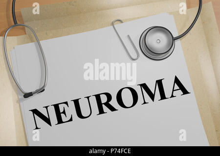 3D-Darstellung der NEUROM Titel auf ein medizinisches Dokument Stockfoto