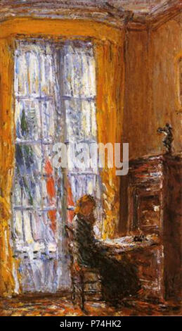 Arbeit von Childe Hassam. Vor 1935 135 Hassam - - - am Schreibtisch Stockfoto