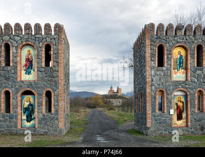 Eingang Gremi alte Zitadelle Komplex, der Region Kachetien, Georgien Stockfoto