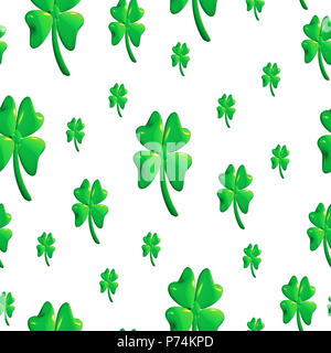 Saint Patricks Day Muster mit Four Leaf Clover Abbildung Stockfoto