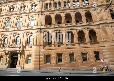 Die Beziehungen zwischen Kommission und Chief Secretarys Gebäude in der Bridge Street, Sydney, Australien Stockfoto
