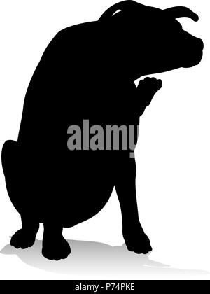 Hund Haustier Silhouette Stock Vektor