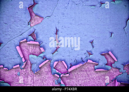 Nahaufnahme der Geschälte Farbe der Gebäudeaußenwand Stockfoto