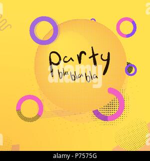 Summer Party Hintergrund Vorlage mit Retro Elementen Stock Vektor