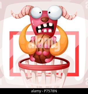 Cartoon sport Abbildung. Monster Zeichen. Stock Vektor