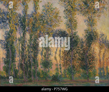 Claude Monet. (Französisch, 1840-1926). Pappeln in Giverny, Sunrise. 1888. Öl auf Leinwand, 29 1/8 x 36 1/2' (74 x 92,7 cm). Die William B. Jaffe und Evelyn A.J.Hall Collection. © 2008 Artists Rights Society (ARS), New York/ADAGP, Paris 27 Claude Monet - Pappeln in Giverny, Sunrise Stockfoto