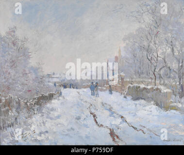 Englisch: Claude Monet, rue sous la neige, Argenteuil. . 1875 126 Allgemeine Bilder monet Schnee am arg Stockfoto