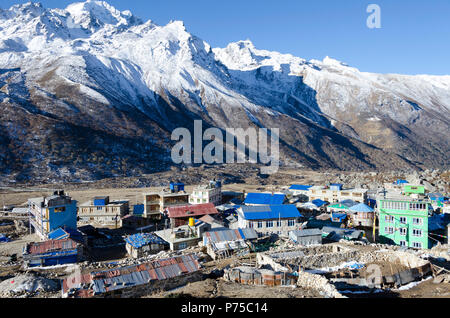 Himalayan Dorf Kyanjin Gompa, Langtang Tal, Nepal Stockfoto