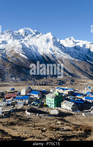 Himalayan Dorf Kyanjin Gompa, Langtang Tal, Nepal Stockfoto