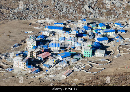 Himalayan Dorf Kyanjin Gompa, Langtang Tal, Nepal Stockfoto