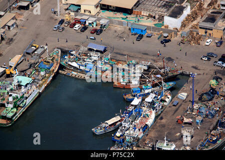 Luftaufnahme von Fisherman's Wharf in Accra, Ghana Stockfoto