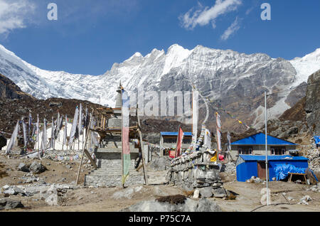 Kloster in Kyanjin Gompa, Langtang, Nepal Stockfoto